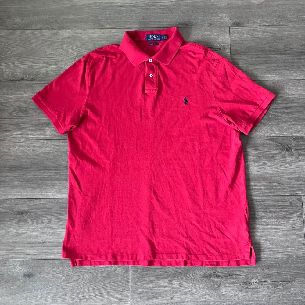 Polo Ralph Lauren Mens Custom Slim Fit Polo Shirt Red XL Short Sleeve Pony Logo